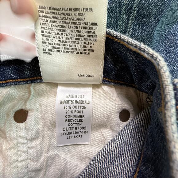 NWT AGOLDE Leif Low Slung Denim Maxi Skirt in Swing Blue Front Slit Size 26 - Picture 13 of 13